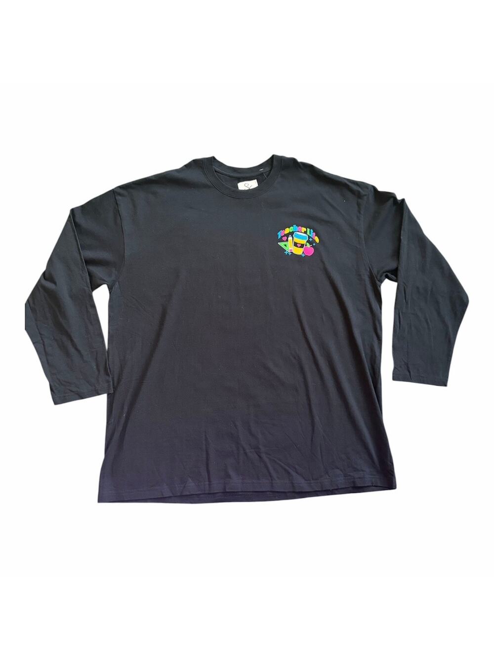 Sugar Stitch Women's Black Long Sleeved Teacher Life Colorful Graphic Tee Sz XL